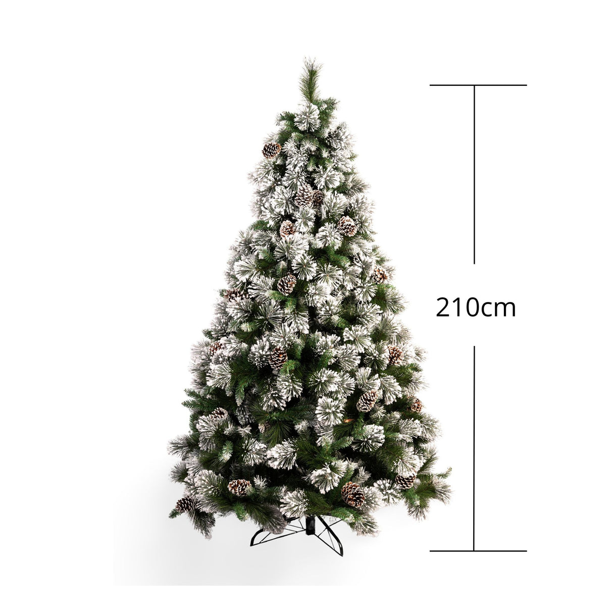 Árbol de Navidad Piñas Verde y Blanco Nieve 120x210cm de Piso