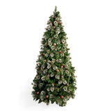 Árbol de Navidad Punta Nieve Piña Verde y Blanco Nieve 120x210cm de Piso