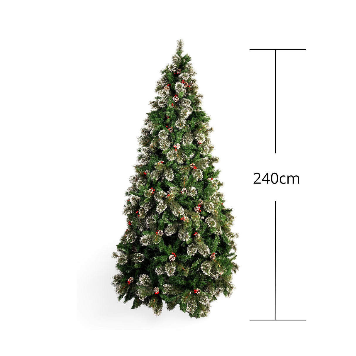 Árbol de Navidad Punta Nieve Piña Verde y Blanco Nieve 135x240cm de Piso