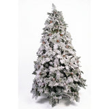Árbol de Navidad Flores Nieve Verde y Blanco 120x210cm de Piso