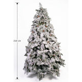 Árbol de Navidad Flores Nieve Verde y Blanco 120x210cm de Piso