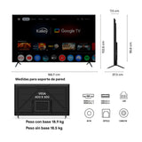 Televisor Kalley Google TV QLED Negro 4K UHD 2160P 166.7x102.6cm de 75" Pulgadas Smart con Wifi y Bluetooth