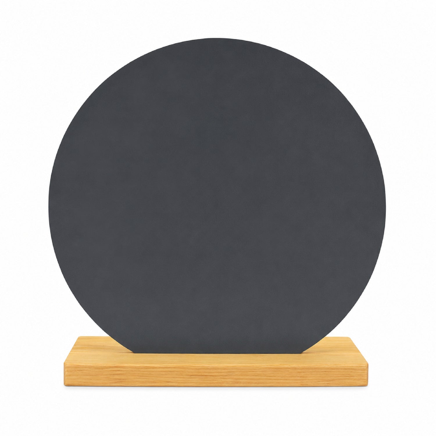 Espejo de Tocador 30x30cm Redondo con Base de Madera Color Natural