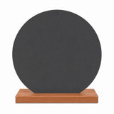 Espejo de Tocador 30x30cm Redondo con Base de Madera Color Caoba