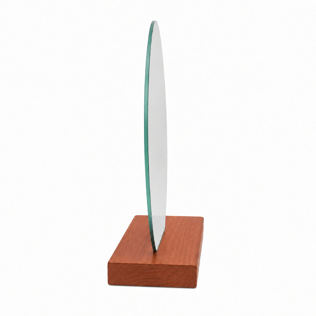 Espejo de Tocador 37x43cm Asimetrico con Base de Madera Color Caoba