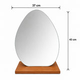 Espejo de Tocador 37x43cm Asimetrico con Base de Madera Color Caoba