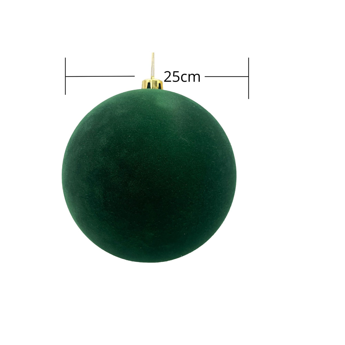 Bola Navideña Gamuzada Verde 25x25cm con Acabado Gamuzada Reutilizable