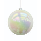 Bola Navideña Perlada Blanco Aurora Boreal 20x20cm con Acabado Brillante Reutilizable