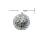 Bola Navideña Lentejuela Plata 15x15cm con Acabado Brillante Reutilizable