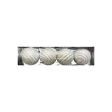 Bola Navideña X 4 Unidades Metalizada Espiral Plata 10x10cm con Acabado Glitter Reutilizable