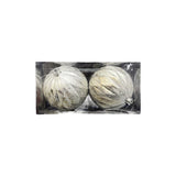 Bola Navideña X 2 Unidades Metalizada Grabada Plata 15x15cm con Acabado Glitter Reutilizable