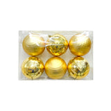Bola Navideña X 6 Unidades Efecto Espejo Dorado 10x10cm con Acabado Brillante Reutilizable