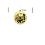 Bola Navideña X 6 Unidades Efecto Espejo Dorado 10x10cm con Acabado Brillante Reutilizable