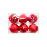 Bola Navideña X 6 Unidades Efecto Espejo Rojo 10x10cm con Acabado Brillante Reutilizable
