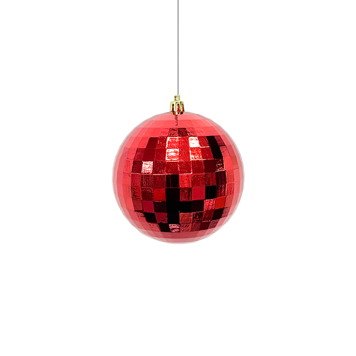 Bola Navideña X 6 Unidades Efecto Espejo Rojo 10x10cm con Acabado Brillante Reutilizable