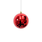 Bola Navideña X 6 Unidades Efecto Espejo Rojo 10x10cm con Acabado Brillante Reutilizable