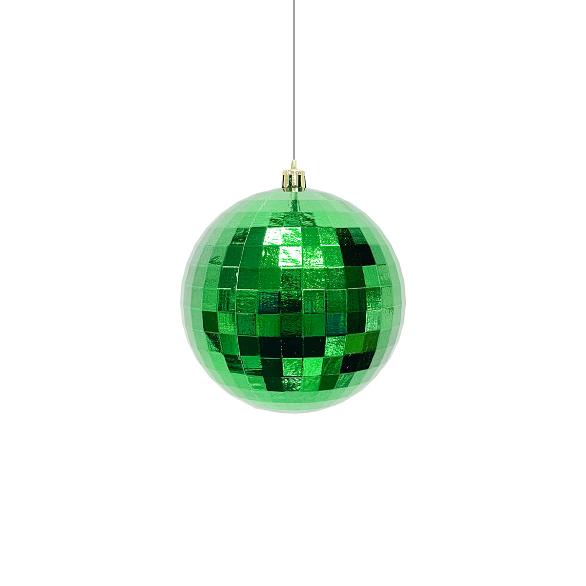 Bola Navideña X 6 Unidades Efecto Espejo Verde 10x10cm con Acabado Brillante Reutilizable