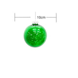 Bola Navideña X 6 Unidades Transparente Pet Verde 10x10cm con Acabado Brillante Reutilizable