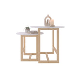 Set X2 Mesas de Centro Bits Blanco Circulares con Patas