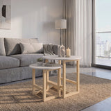 Set X2 Mesas de Centro Bits Blanco Circulares con Patas