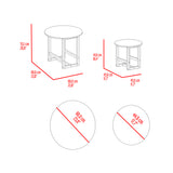 Set X2 Mesas de Centro Bits Blanco Circulares con Patas