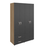 Closet Ankora Fresno Europeo y Wengue 120x200cm con Cuatro Puertas y Dos Cajones