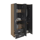 Closet Ankora Fresno Europeo y Wengue 120x200cm con Cuatro Puertas y Dos Cajones