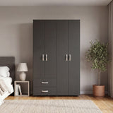 Closet Ankora Fresno Europeo y Wengue 120x200cm con Cuatro Puertas y Dos Cajones