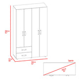 Closet Ankora Fresno Europeo y Wengue 120x200cm con Cuatro Puertas y Dos Cajones
