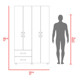 Closet Ankora Fresno Europeo y Wengue 120x200cm con Cuatro Puertas y Dos Cajones