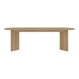 Mesa de Comedor Ted Fresno Europeo 241x74.6cm de Ocho Puestos sin Sillas y con Patas