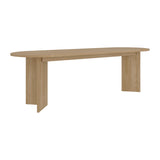 Mesa de Comedor Ted Fresno Europeo 241x74.6cm de Ocho Puestos sin Sillas y con Patas