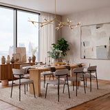 Mesa de Comedor Ted Fresno Europeo 241x74.6cm de Ocho Puestos sin Sillas y con Patas