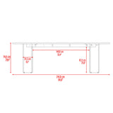 Mesa de Comedor Ted Fresno Europeo 241x74.6cm de Ocho Puestos sin Sillas y con Patas