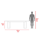 Mesa de Comedor Ted Fresno Europeo 241x74.6cm de Ocho Puestos sin Sillas y con Patas