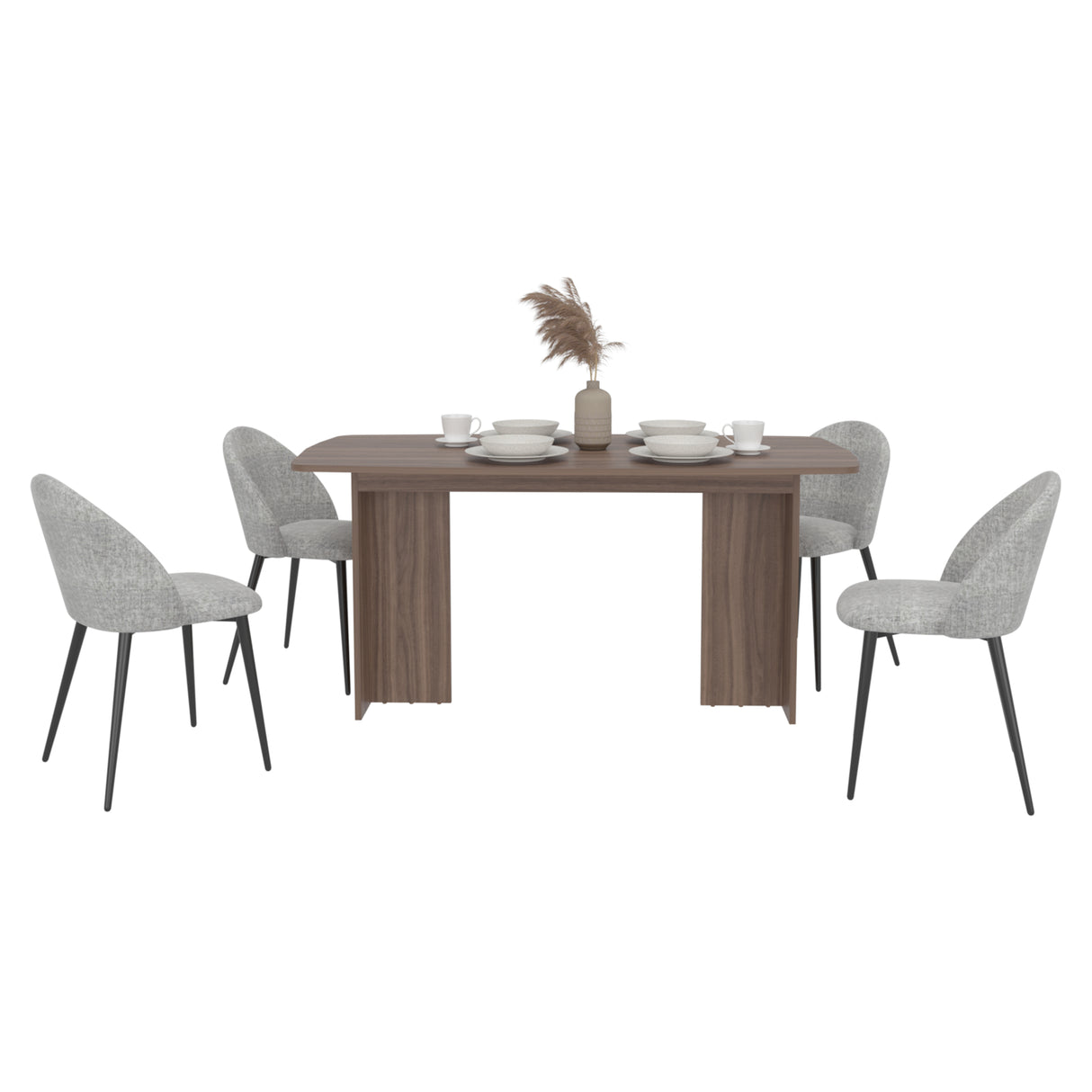 Mesa de Comedor Bangkok Avellana 156x75.6cm de Cuatro Puestos sin Sillas y con Patas