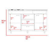 Mueble Inferior de Cocina Lumina Blanco Positano 150x84.5cm con Mesón de Acero Inoxidable Lado Derecho y con Estufa