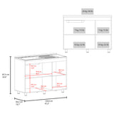 Mueble Inferior de Cocina Napoles Blanco 120x90cm con Mesón de Acero Inoxidable Lado Izquierdo y sin Estufa