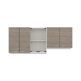 Mueble Superior de Cocina Lumina Blanco Positano 150x60cm con Seis Puertas y con Locero