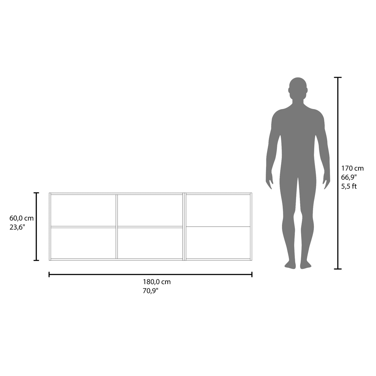 Mueble Superior de Cocina Oceana Blanco 180x60cm con Cinco Puertas