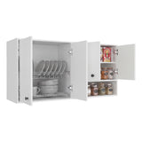 Mueble Superior de Cocina Napoles Blanco 120x60cm con Cuatro Puertas y con Locero