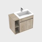Kit Mueble con Lavamanos Oslo Nardo y Blanco 61.8x47.4cm Individual con Dos Cajones