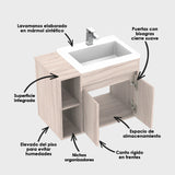 Kit Mueble con Lavamanos Oslo Soder Mali y Blanco 61.8x47.4cm Individual con Dos Cajones