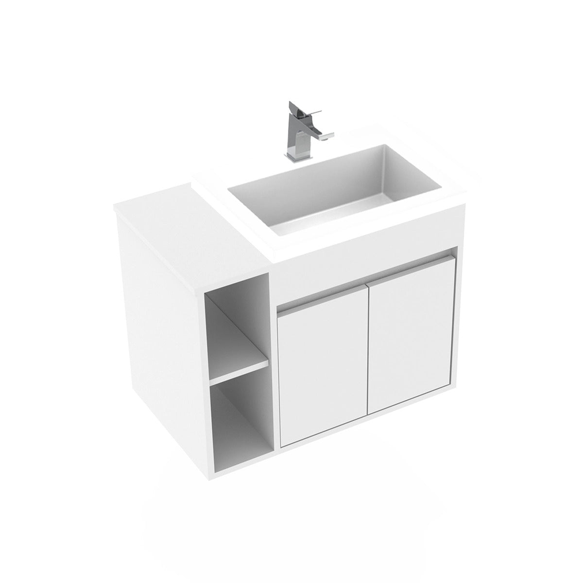 Kit Mueble con Lavamanos Oslo Blanco 61.8x47.4cm Individual con Dos Cajones