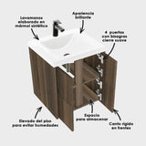 Kit Mueble con Lavamanos Siena Mitte Tambo y Blanco 46.8x42.4cm Individual con Un Cajón