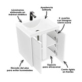 Kit Mueble con Lavamanos Siena Blanco 46.8x42.4cm Individual con Un Cajón