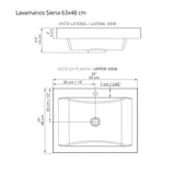 Kit Mueble con Lavamanos Siena Mitte Tambo y Blanco 61.8x47.4cm Individual con Dos Cajones