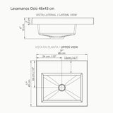 Kit Mueble con Lavamanos Oslo Gracia Sikuani y Blanco 46.8x42.4cm Individual
