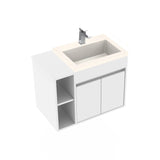 Kit Mueble con Lavamanos Oslo Blanco y Marfil 61.8x47.4cm Individual con Dos Cajones