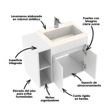 Kit Mueble con Lavamanos Oslo Blanco y Marfil 61.8x47.4cm Individual con Dos Cajones